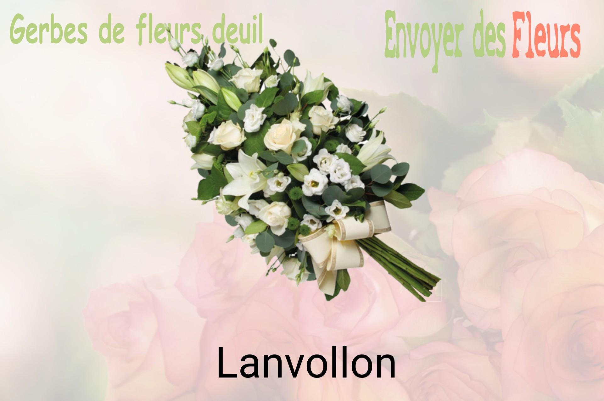Gerbe de fleurs de deuil livrée à Lanvollon